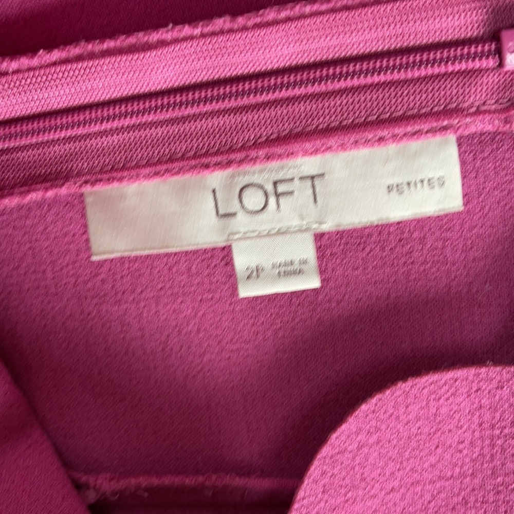 Loft Pink A-Line Dress - 2P scalloped neck so feminine and fun - Picture 9 of 12
